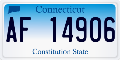 CT license plate AF14906