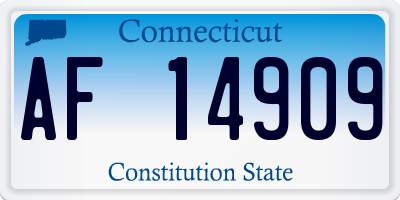 CT license plate AF14909