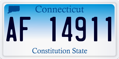 CT license plate AF14911