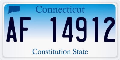CT license plate AF14912