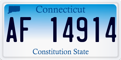 CT license plate AF14914