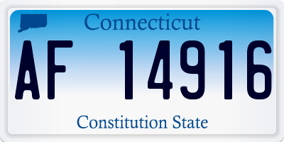 CT license plate AF14916