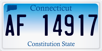 CT license plate AF14917