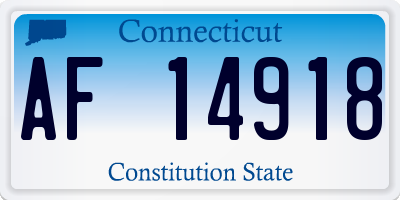 CT license plate AF14918