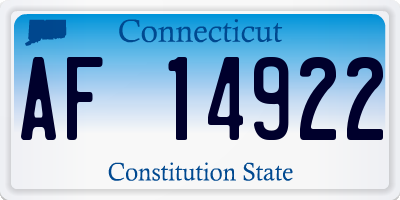 CT license plate AF14922