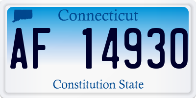CT license plate AF14930