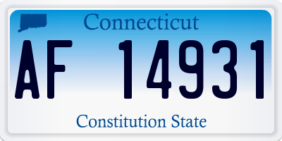 CT license plate AF14931