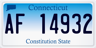 CT license plate AF14932