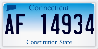 CT license plate AF14934
