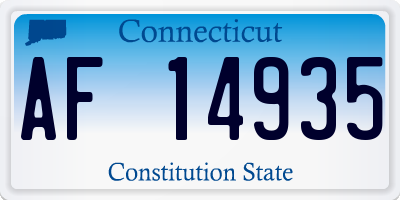 CT license plate AF14935