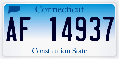 CT license plate AF14937