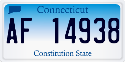 CT license plate AF14938