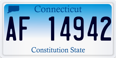 CT license plate AF14942