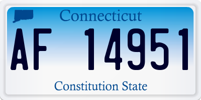 CT license plate AF14951