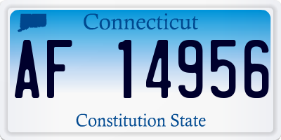CT license plate AF14956