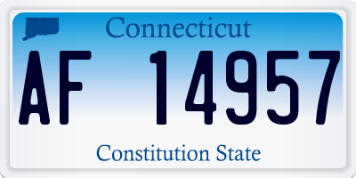 CT license plate AF14957