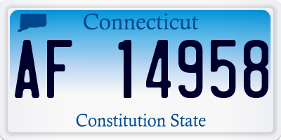 CT license plate AF14958