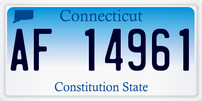 CT license plate AF14961