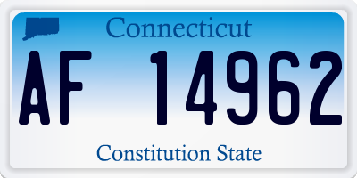 CT license plate AF14962