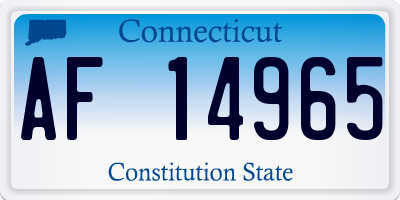 CT license plate AF14965