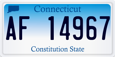 CT license plate AF14967