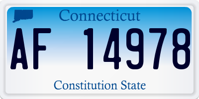 CT license plate AF14978
