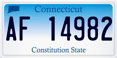 CT license plate AF14982