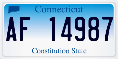 CT license plate AF14987
