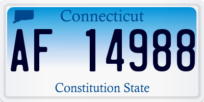 CT license plate AF14988