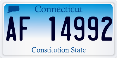 CT license plate AF14992