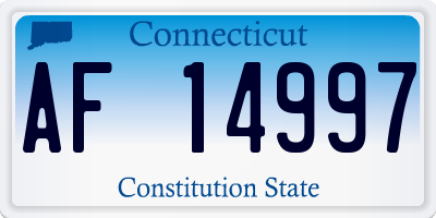 CT license plate AF14997