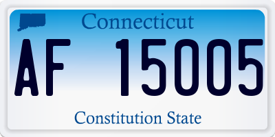 CT license plate AF15005