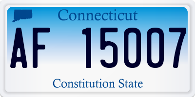 CT license plate AF15007