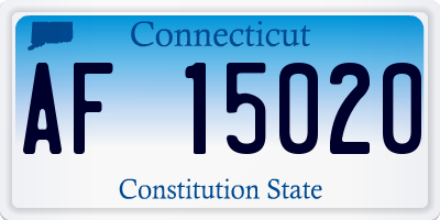 CT license plate AF15020