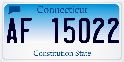 CT license plate AF15022