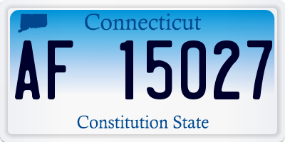 CT license plate AF15027