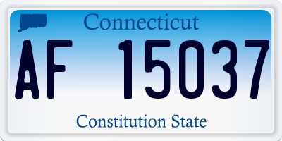 CT license plate AF15037