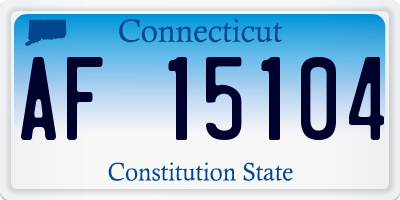 CT license plate AF15104