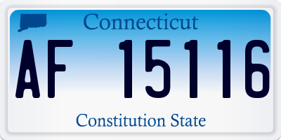 CT license plate AF15116
