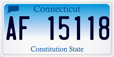 CT license plate AF15118