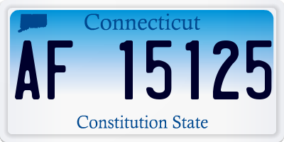 CT license plate AF15125