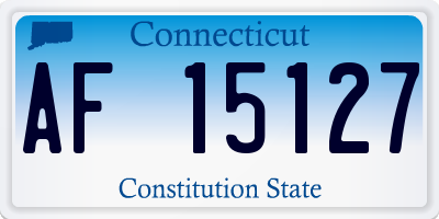 CT license plate AF15127