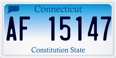 CT license plate AF15147