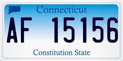 CT license plate AF15156