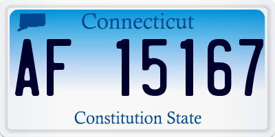 CT license plate AF15167