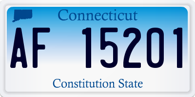 CT license plate AF15201