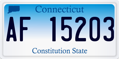 CT license plate AF15203