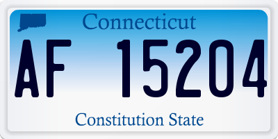 CT license plate AF15204