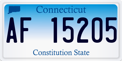 CT license plate AF15205