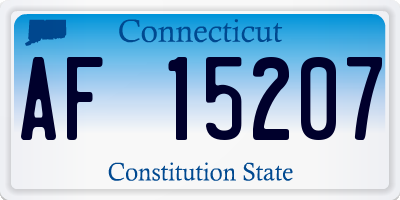 CT license plate AF15207